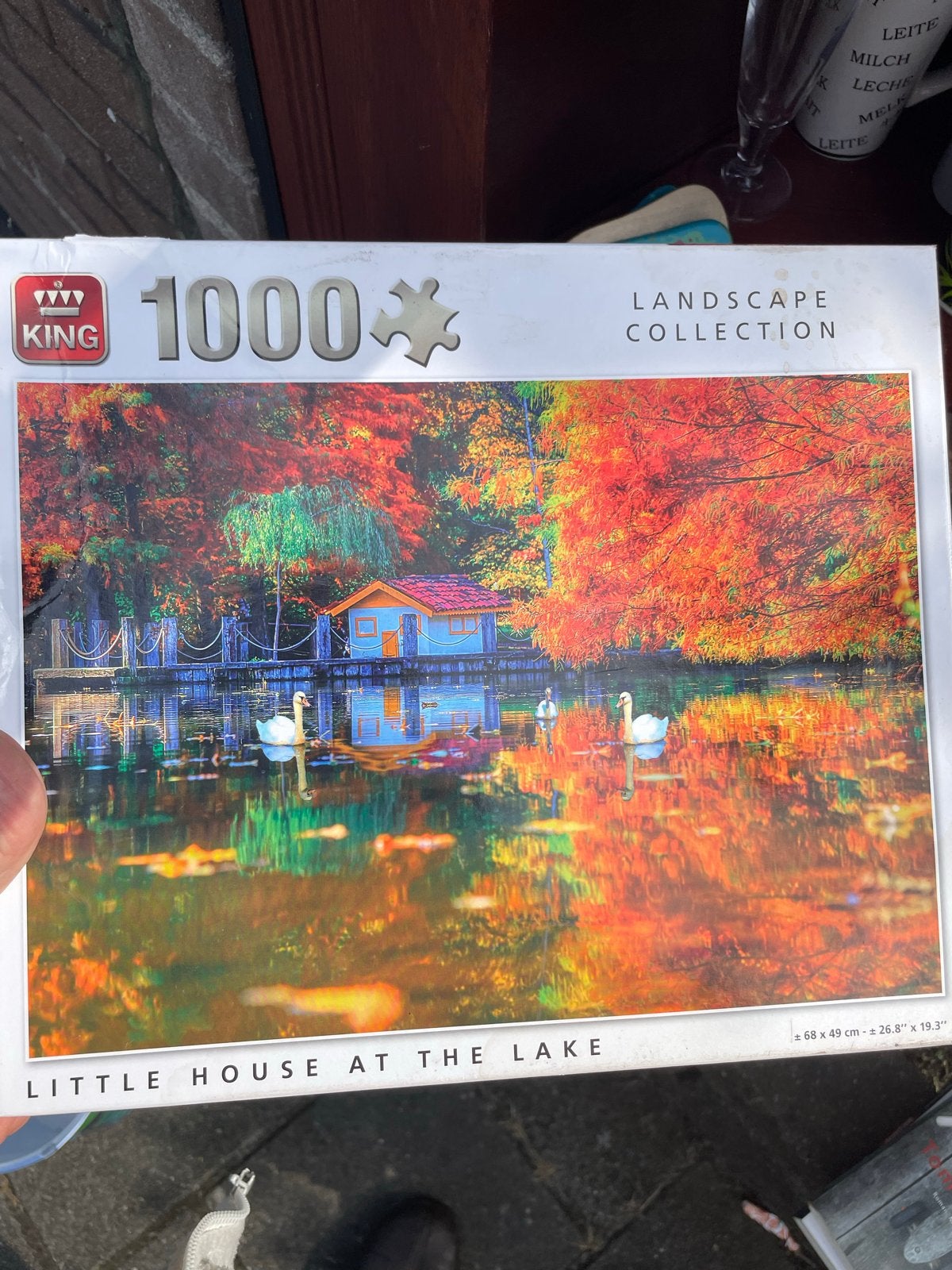 King Legpuzzel 1000 stukjes - Little House at the Lake, Ophalen, 500 t/m 1500 stukjes, Nieuw, Legpuzzel