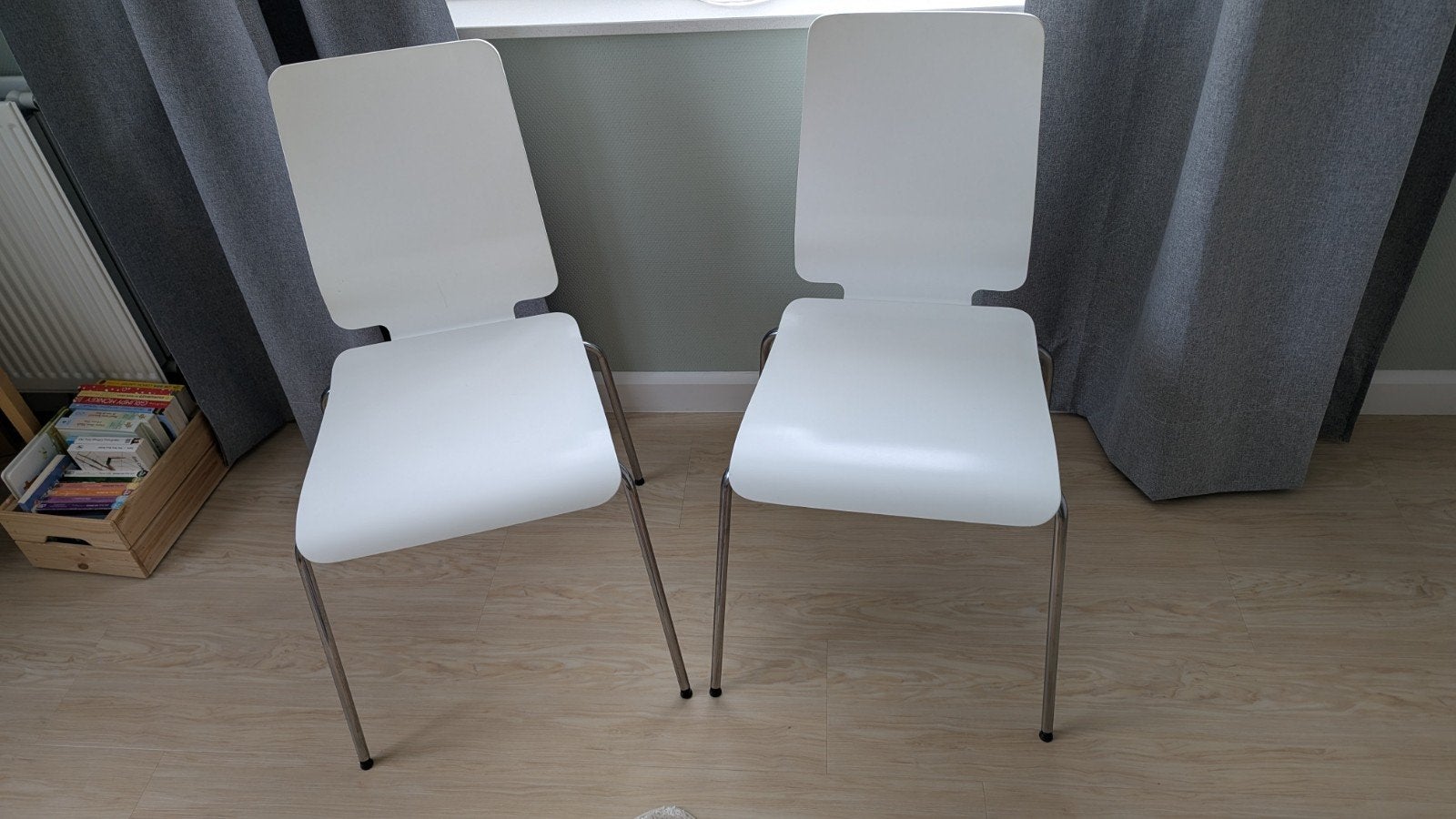 Twee witte IKEA Gilbert stoelen, Ophalen, Gebruikt, Twee, Wit