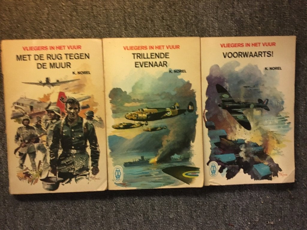 Trilogie Vliegers in het vuur 1, 2, 3 pocket; Karel Norel, Karel Norel, Ophalen of Verzenden, 20e eeuw of later, Gelezen