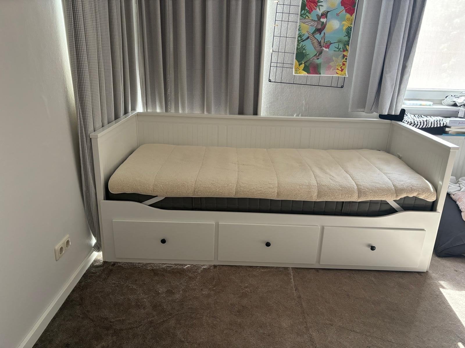 IKEA Hemnes Bedbank met 3 lades - Wit, Ophalen, Wit, Tweepersoons, Zo goed als nieuw