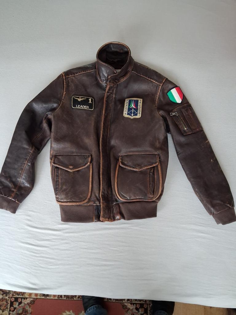Aeronautica Militare Leren Bomberjack - Bruin, Bruin, Ophalen of Verzenden, Aeronautica Militare, Gedragen