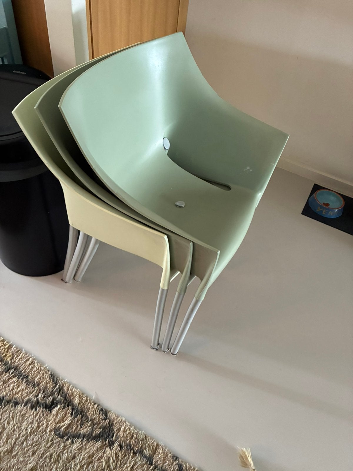 Kartell eettafelstoelen T.E.A.B, Huis en Inrichting, Ophalen, Gebruikt, Kunststof, Drie