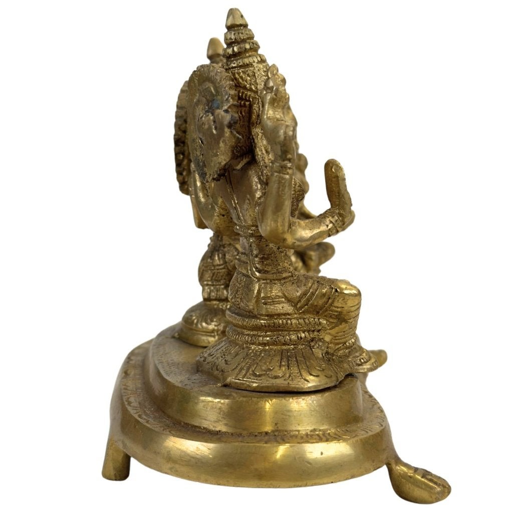 Altaarbeeld – Ganesha Lakshmi Saraswati – messing, Antiek en Kunst, India, Ophalen of Verzenden, Beeld, Metaal