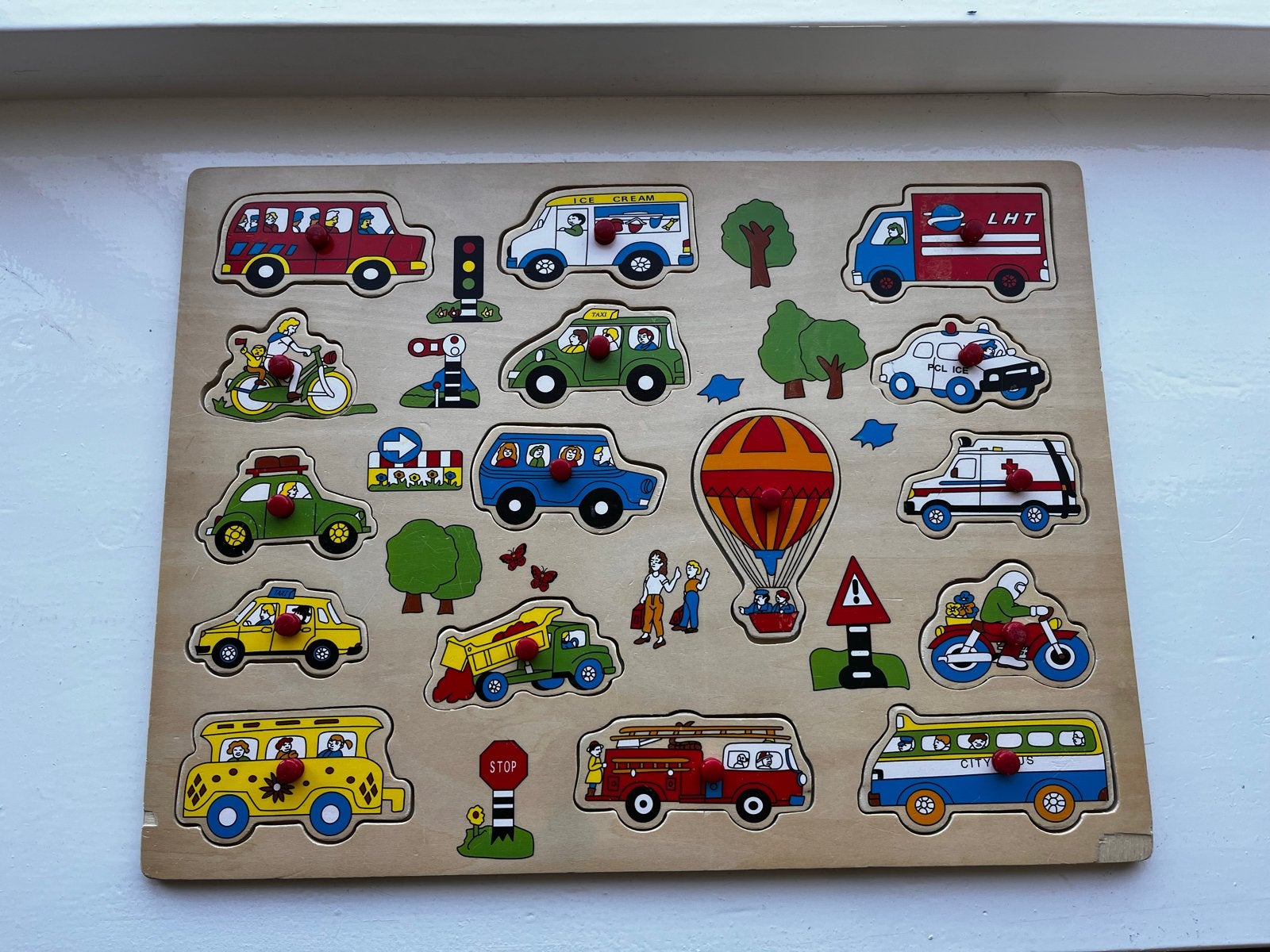 Houten puzzels en speelmat met boerderijdieren, Ophalen, 2 tot 4 jaar, Gebruikt, 10 tot 50 stukjes