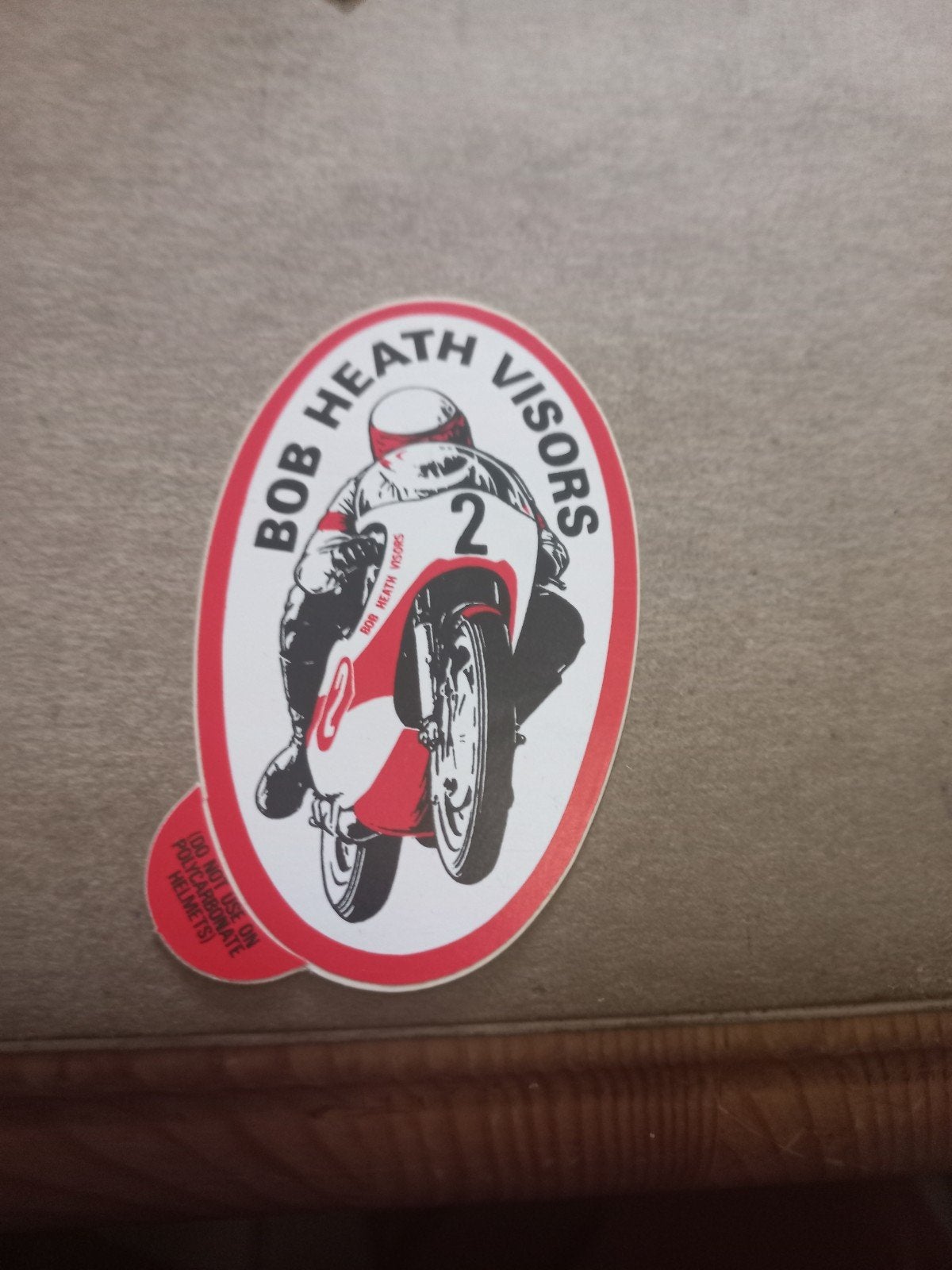 Bob Heath Visors Sticker - Motorfiets Vintage Decal, Ophalen of Verzenden