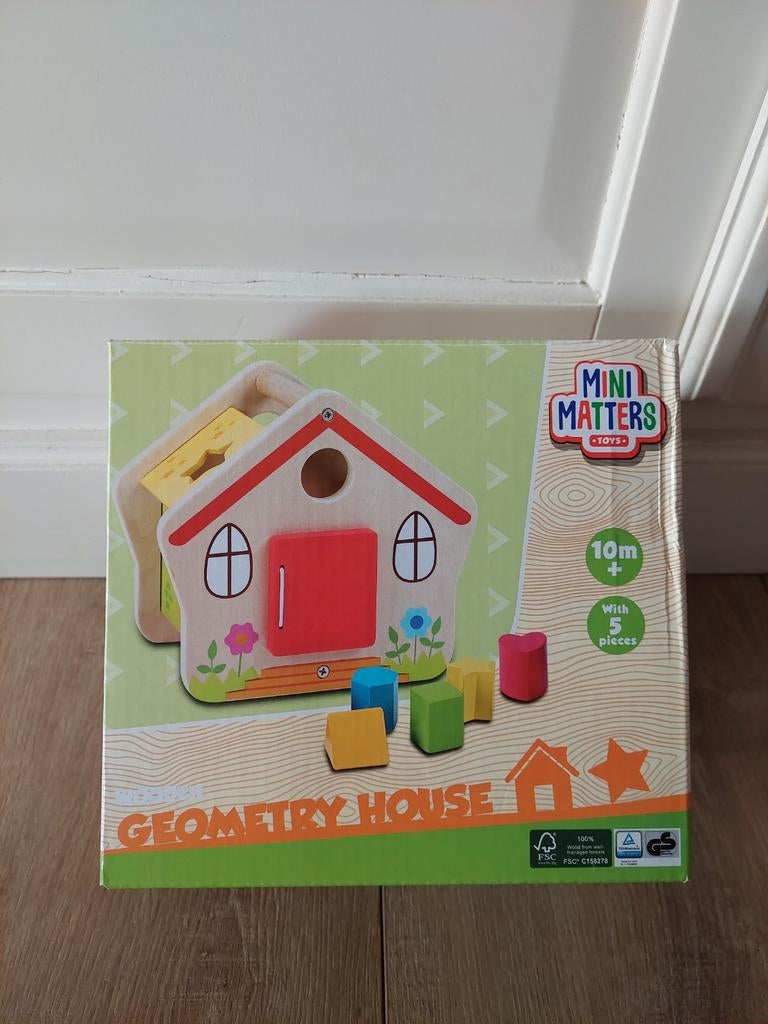 Mini Matters Geometry House Vormenstoof Houten Speelgoed, Ophalen of Verzenden, Zo goed als nieuw, Overige typen