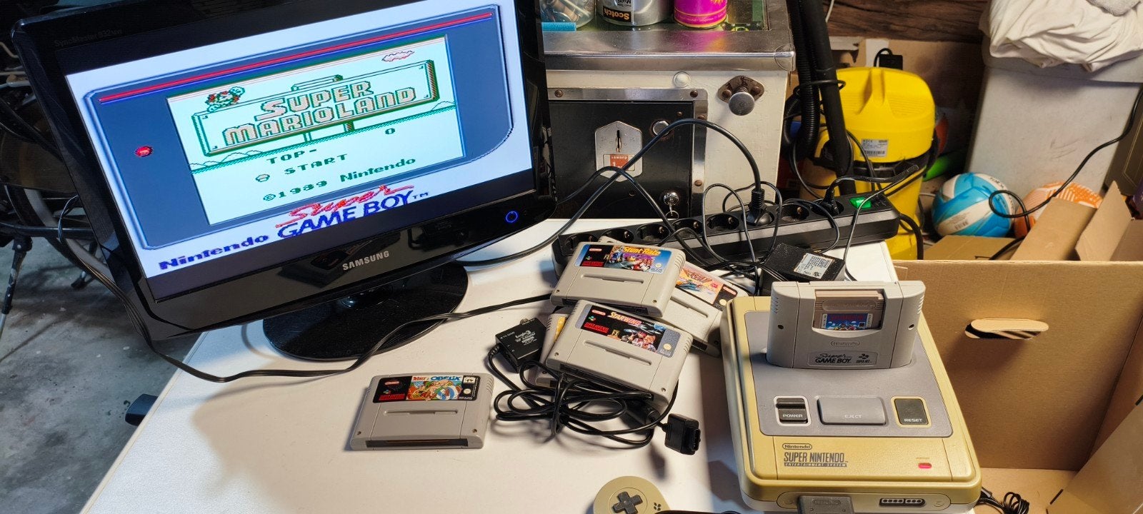 SNES, 1 controller, RF adapter, 7 spellen, Spelcomputers en Games, Ophalen of Verzenden, Gebruikt, Met 1 controller, Met games