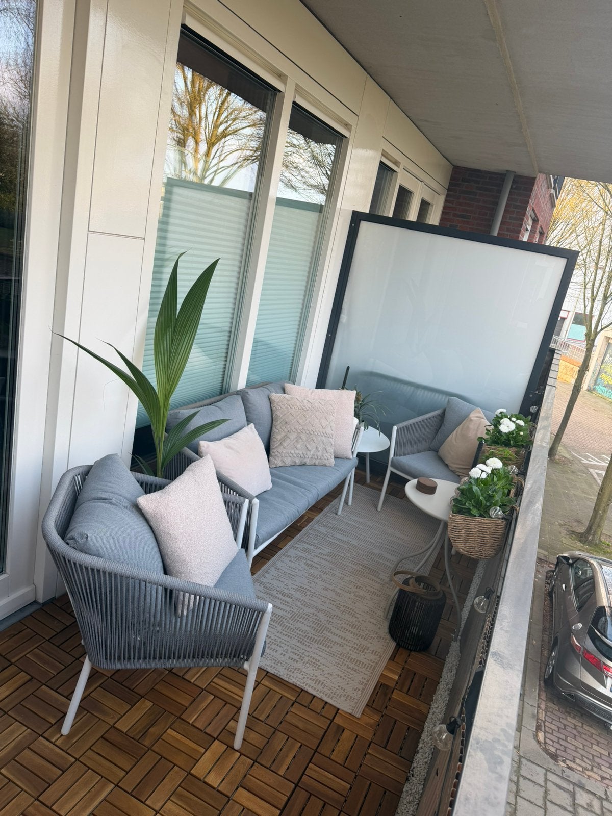 Loungeset, Ophalen of Verzenden, Zo goed als nieuw, Kunststof, Bank