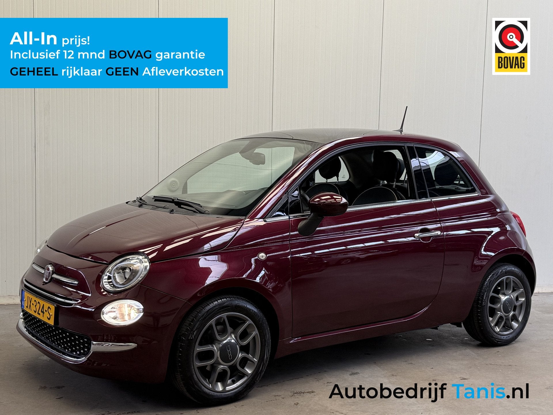 Fiat 500 0.9 TwinAir Turbo Lounge AIRCO/ECC-PANORAMADAK-PDC-, Auto's, Voorwielaandrijving, Stof, Gebruikt, 905 kg