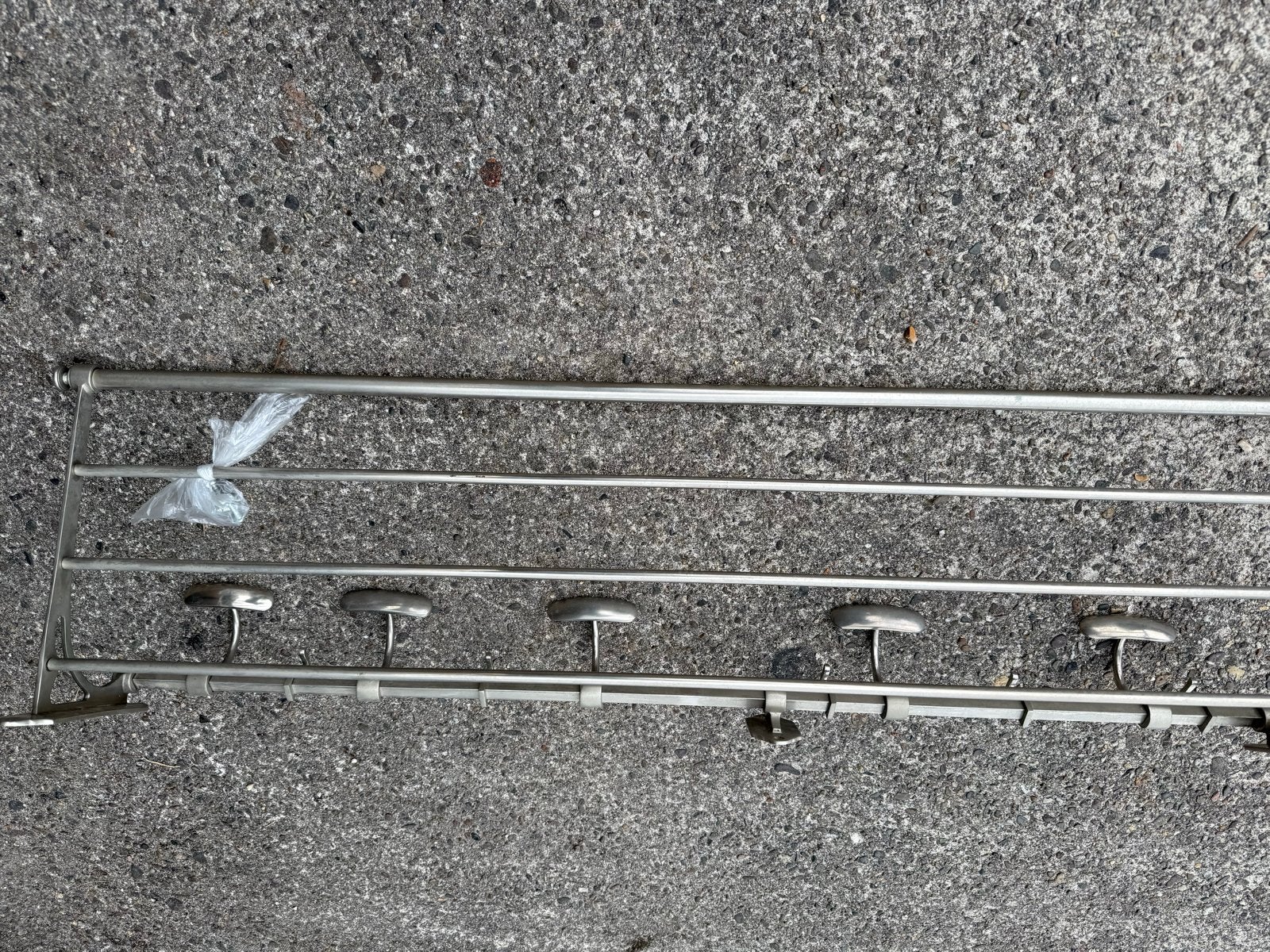 RVS Kapstok met hoedenplank en 5 haken, Gebruikt, Minder dan 100 cm, Metaal, Ophalen