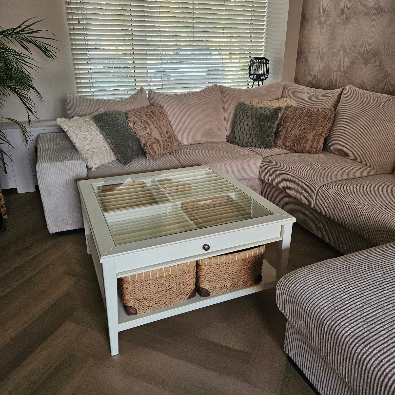 IKEA LIATORP TV-meubel wit – 145x49x45,5 cm met lades en vak, 50 – 75, Gebruikt, 50 tot 100 cm, Vierkant