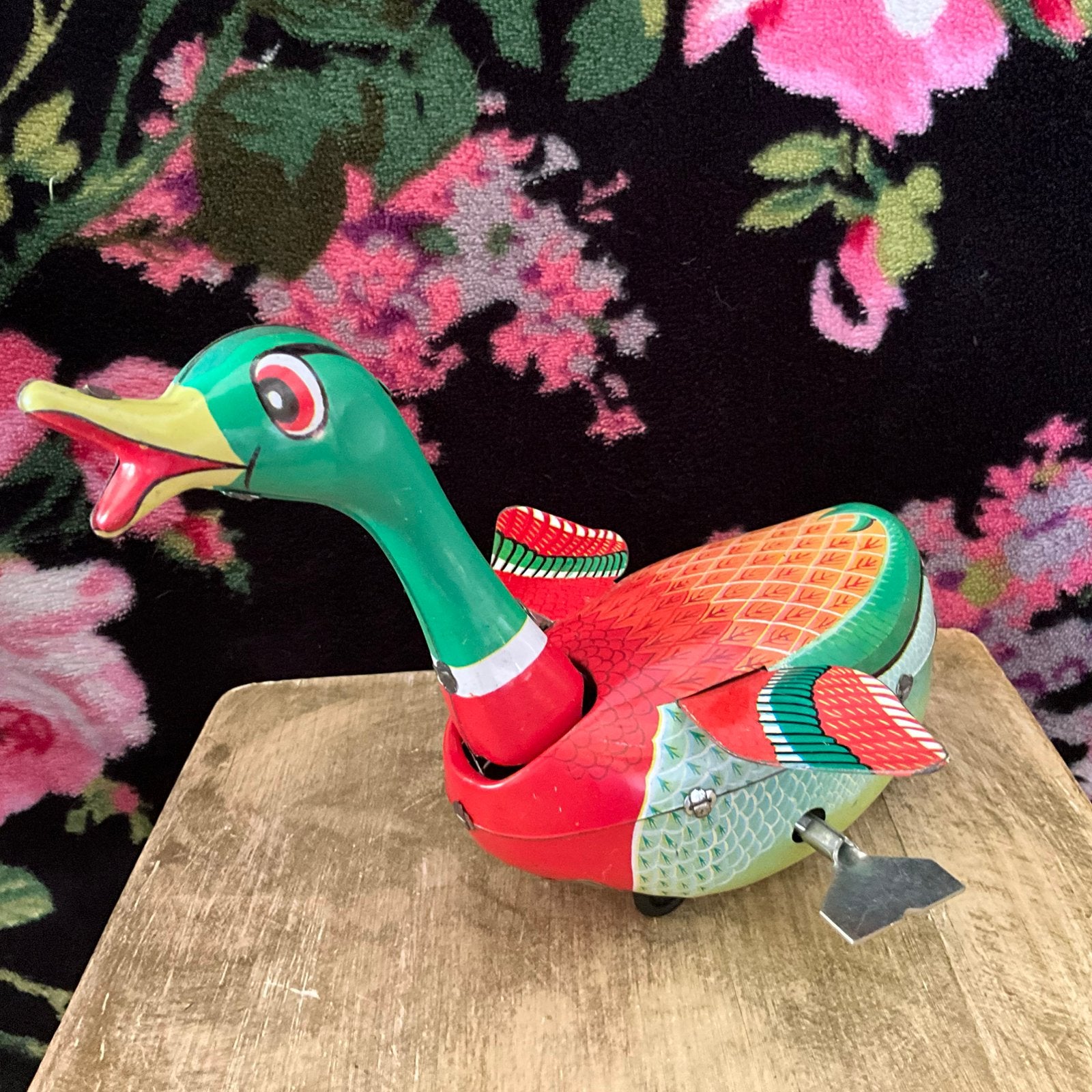 Antieke blikken Swimming duck met opwind mechanisme., Ophalen of Verzenden