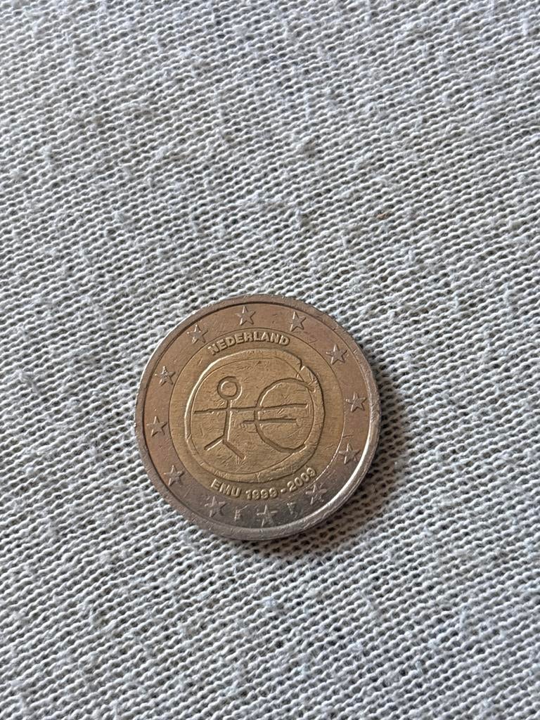 2 Euro Stickman Herdenkingsmunt EMU 1999-2009 Nederland, Postzegels en Munten, Munten | Europa | Euromunten, Ophalen of Verzenden