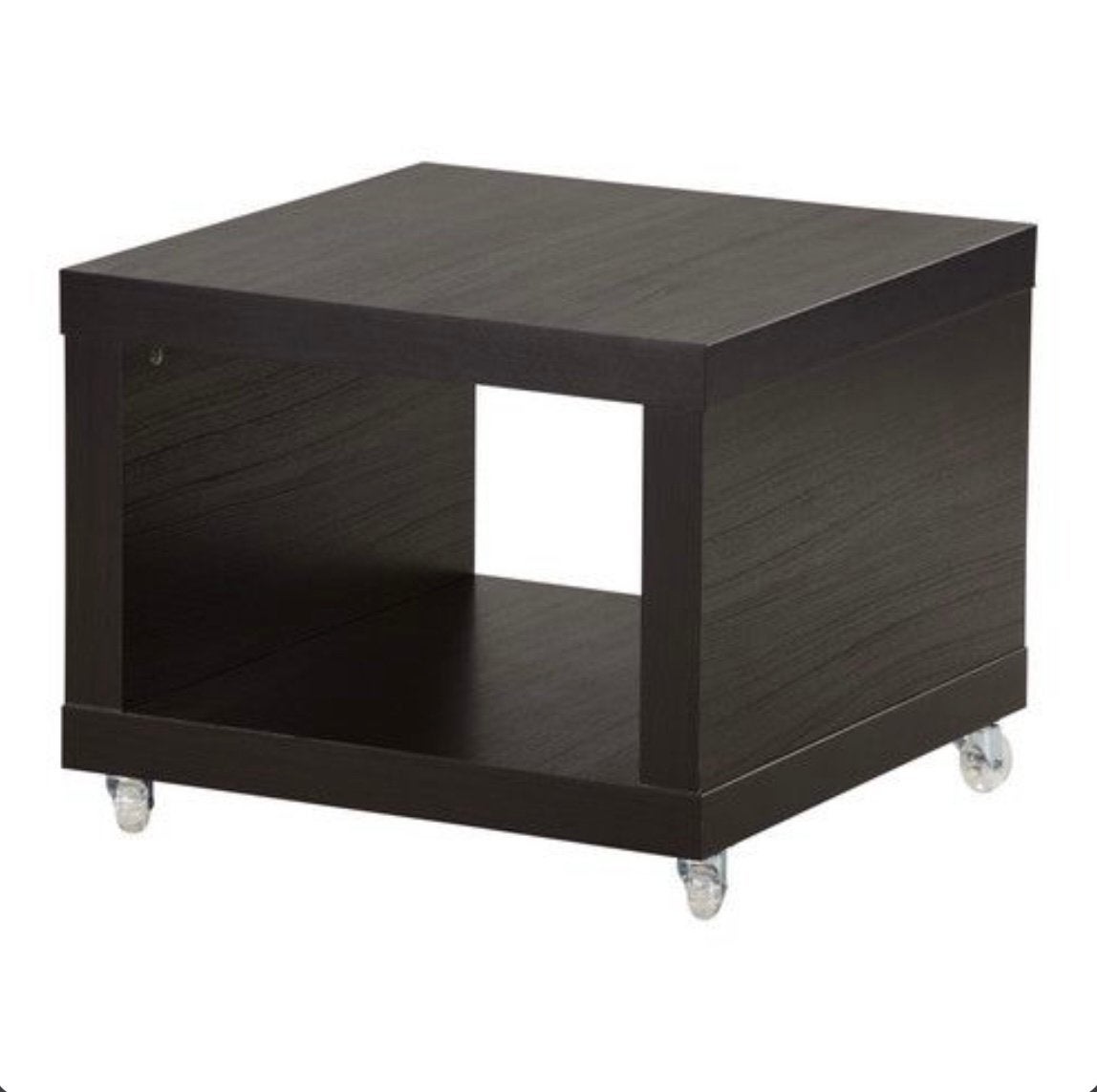 Ikea lack zwart bijzettafel/nachtkastje op wieltjes, Ophalen, Overige typen, Nieuw, 50 tot 100 cm