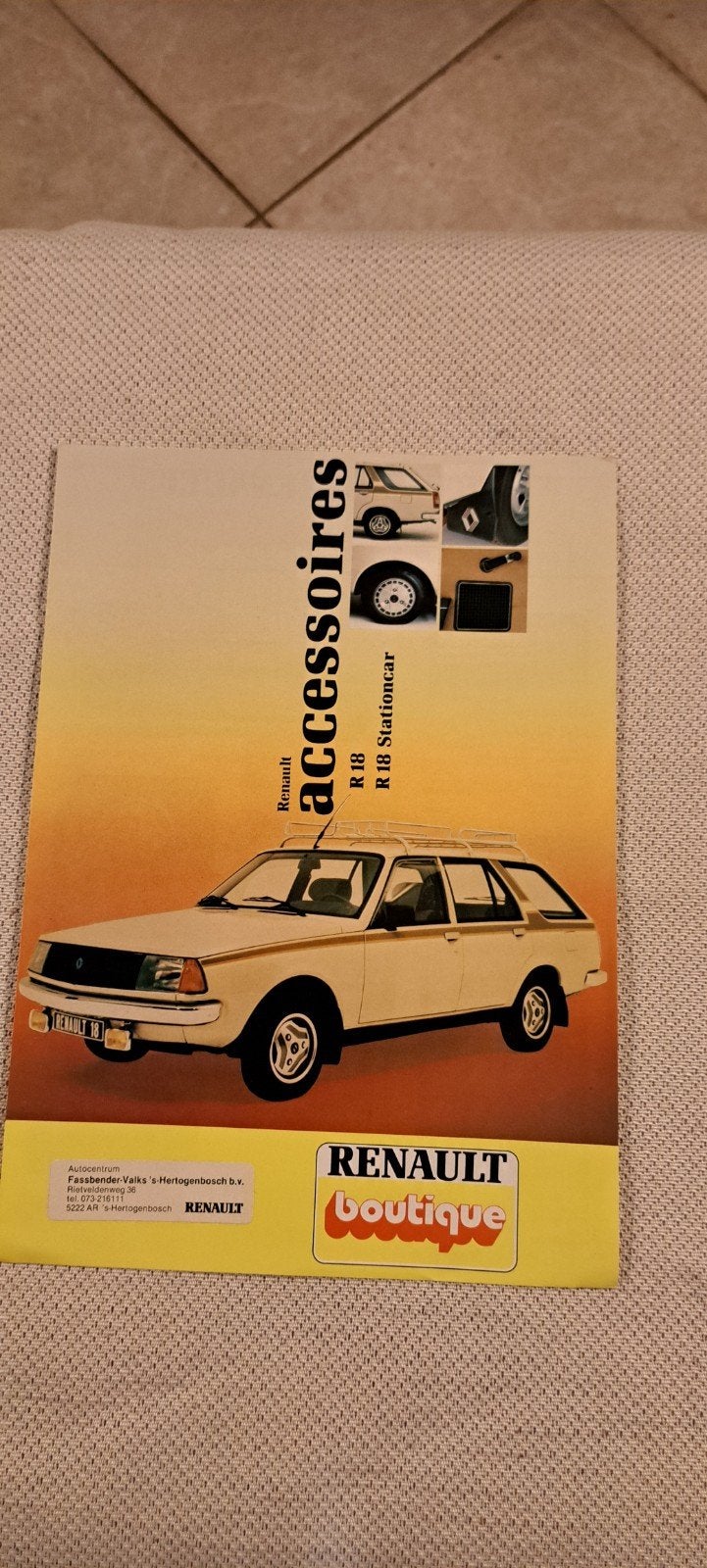 renault 18 accesoires brochure 1980, Boeken, Ophalen of Verzenden, Zo goed als nieuw, Renault