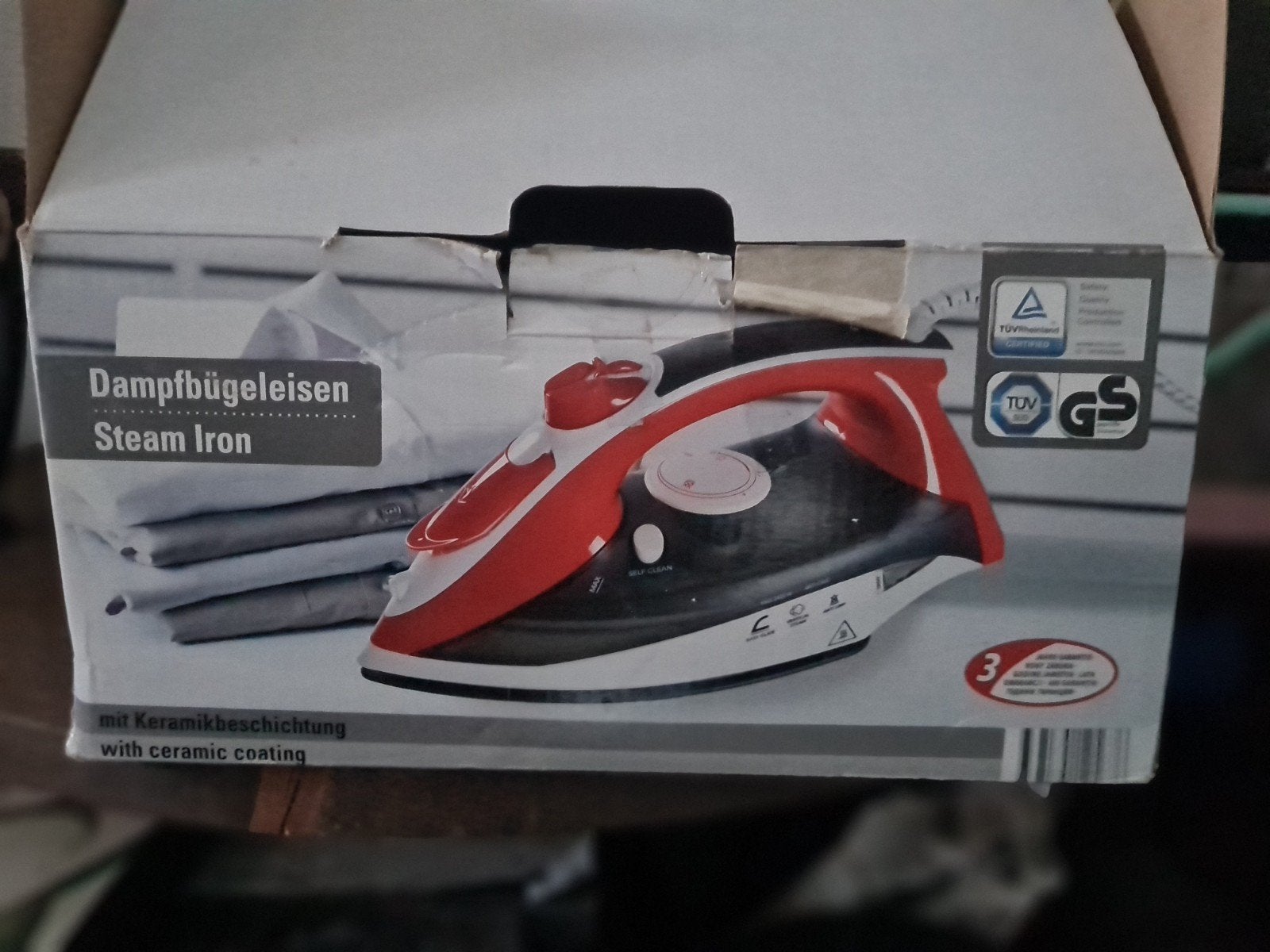 Nieuw Stoomstrijkijzer met Keramische Coating, Witgoed en Apparatuur, Ophalen, Nieuw, Strijkijzer met snoer
