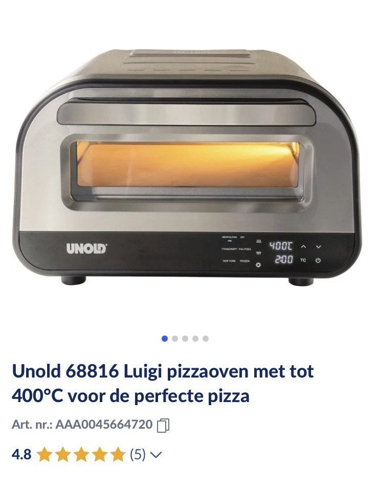 Unold Pizzaoven tot 400 graden, Ophalen, Gebruikt
