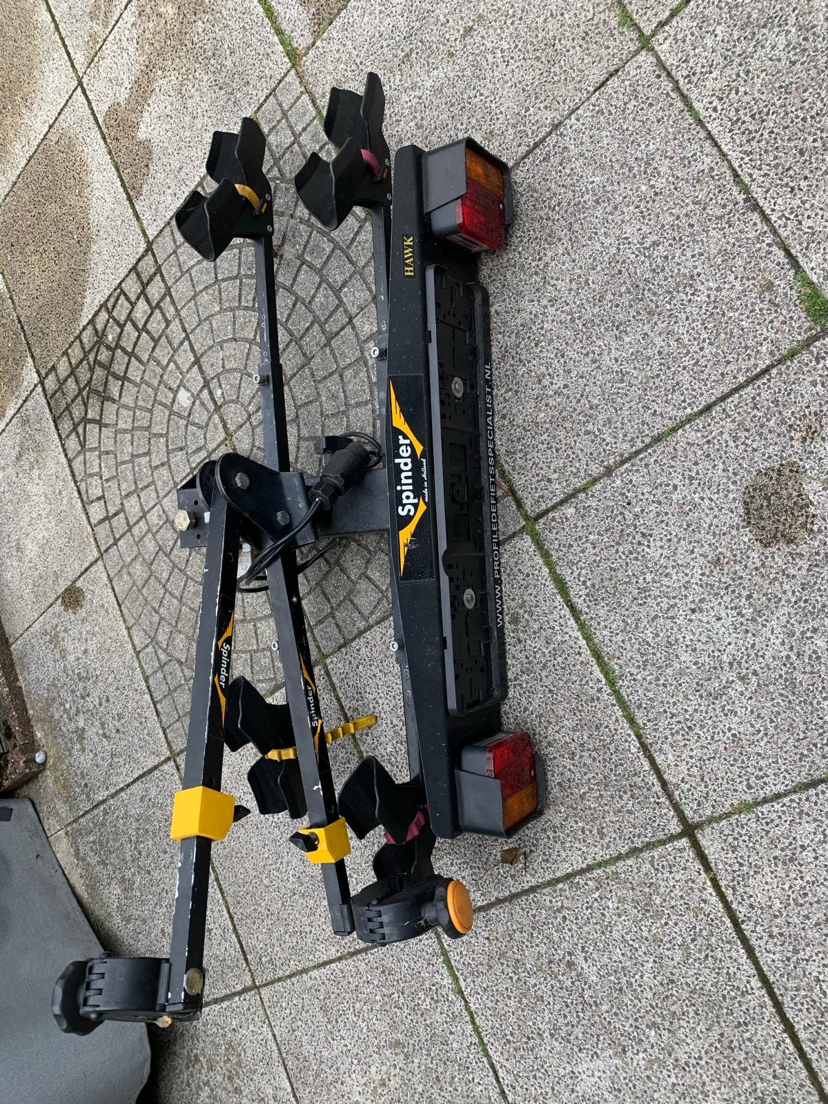 Spinder Hawk Trekhaakdrager voor 2 fietsen, Auto diversen, Fietsendragers, Ophalen, 2 fietsen, Gebruikt, Trekhaakdrager