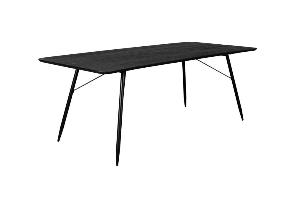 Dutchbone Roger eettafel zwart 200x90 cm – nette staat, Ophalen, 50 tot 100 cm, Zo goed als nieuw, Vijf personen of meer