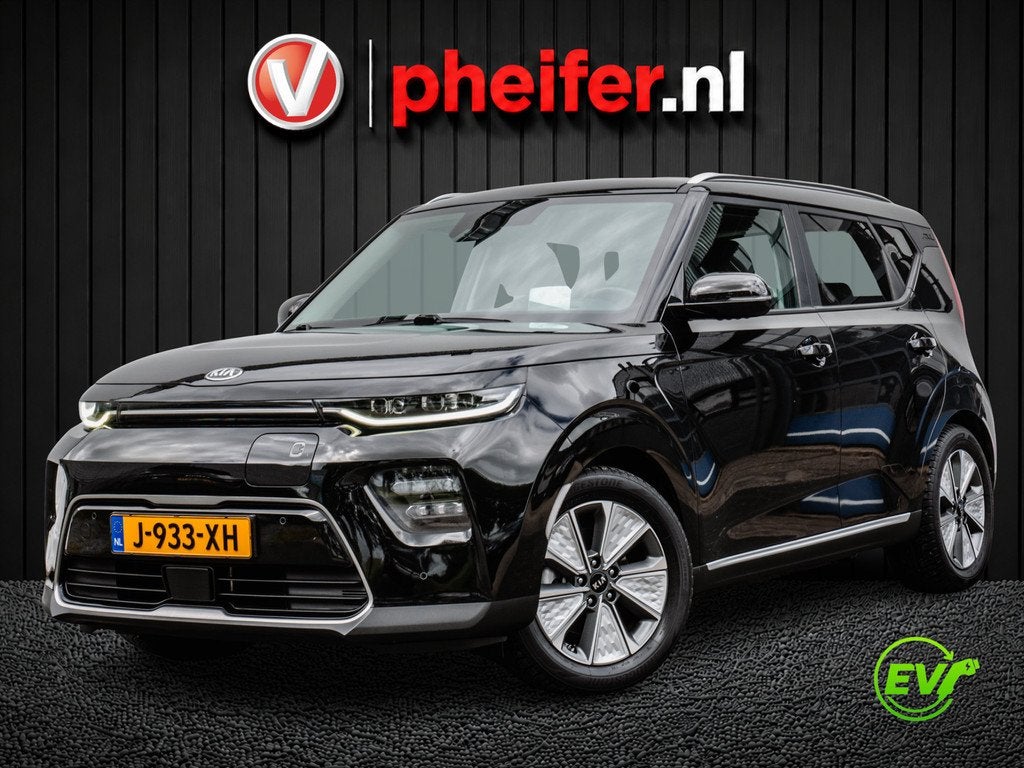 Kia e-Soul ExecutiveLine 64 kWh SOH 100% Leer/ Stoel-stuurve, Auto's, Gebruikt, Zwart, 1657 kg, Zwart