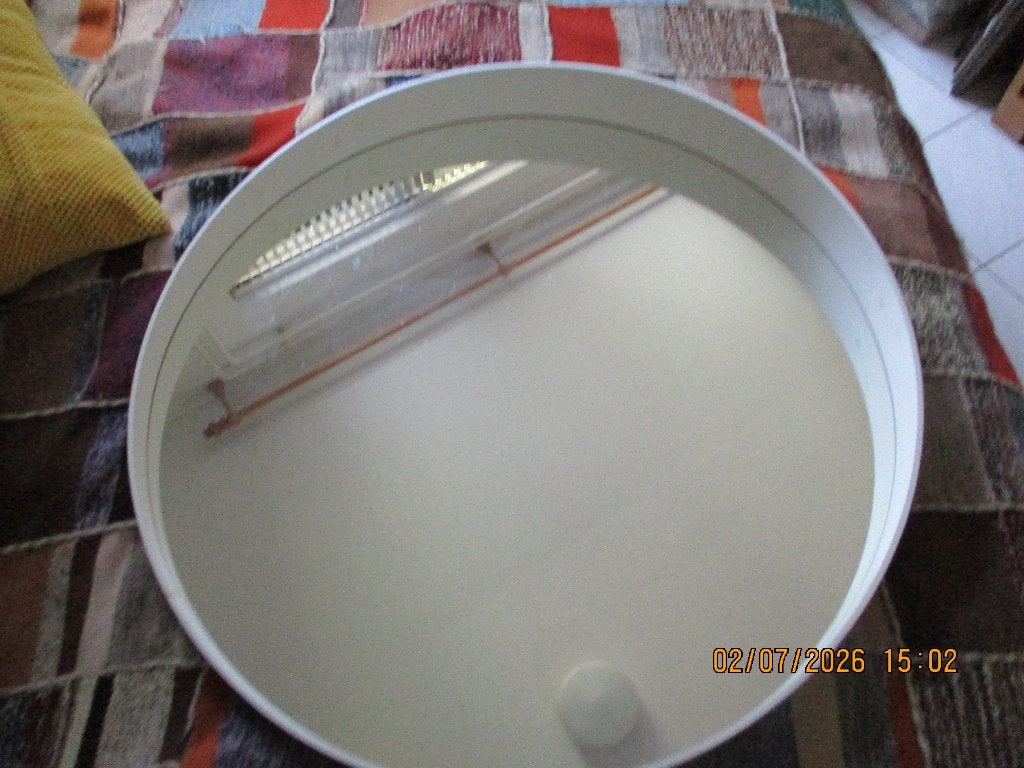 Spiegel rond Stockholm 80 cm. diameter met houten rand, Ophalen, Gebruikt, Rond, 75 tot 100 cm