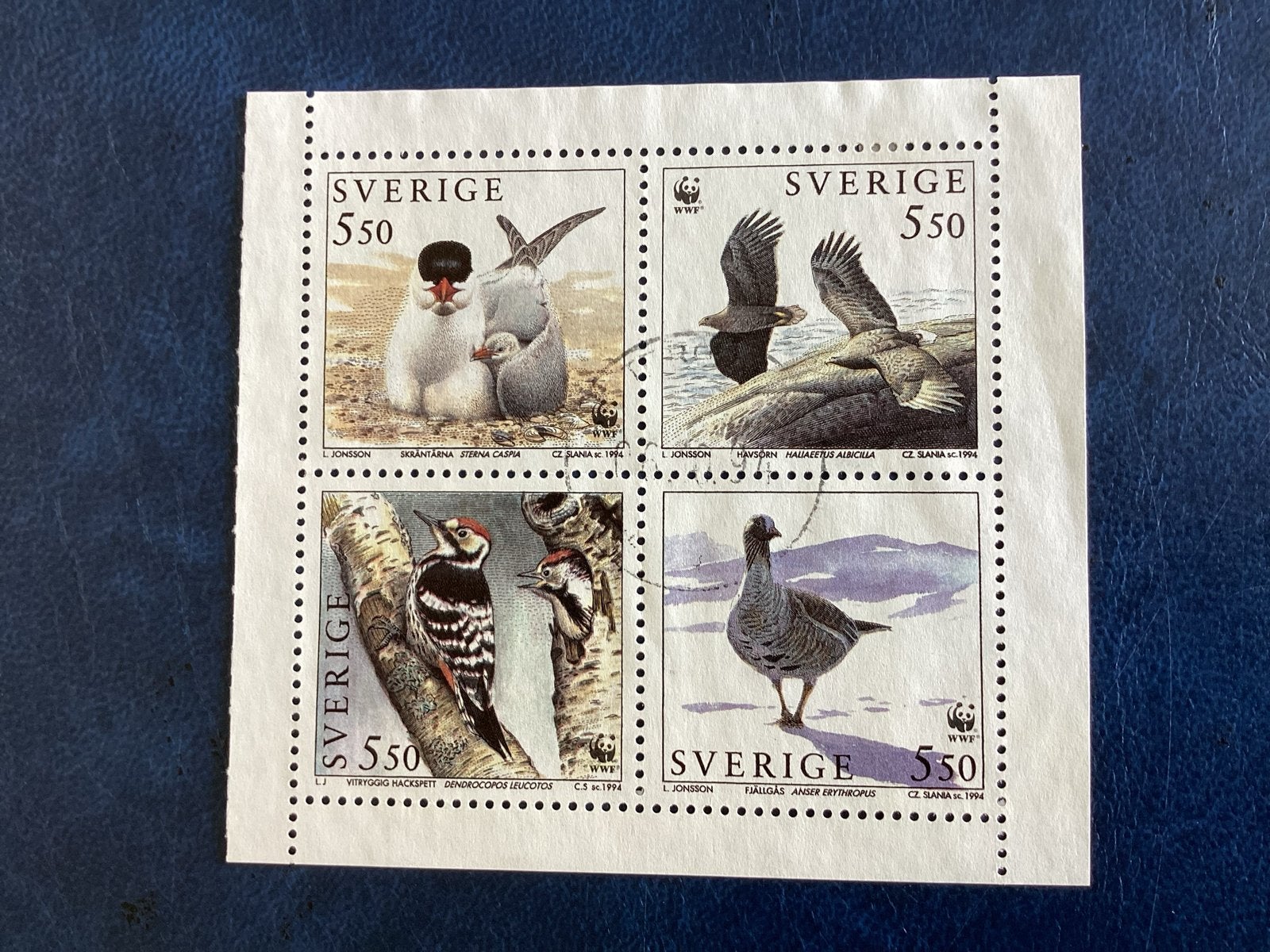 Zweden 1994- Mi.1847/50-  - WWF vogels, Ophalen of Verzenden, Gestempeld