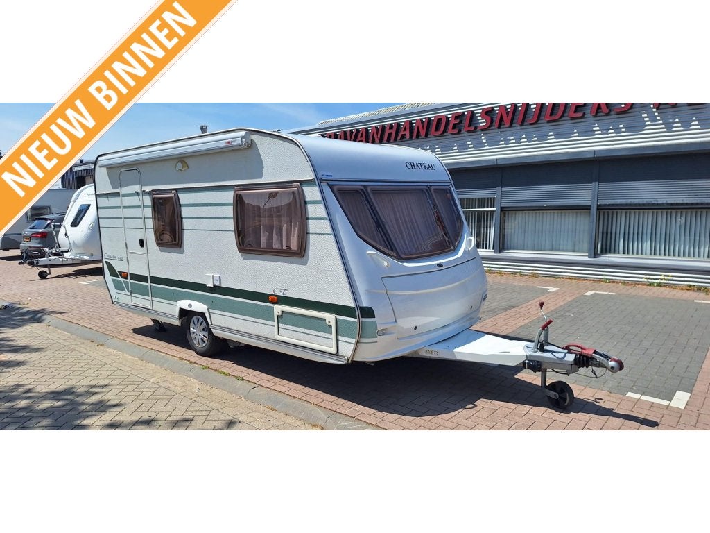 Chateau Calista Moever auto Vaste luifel, Caravans en Kamperen, Caravans, Overige typen, Bedrijf, Treinzit, 750 - 1000 kg