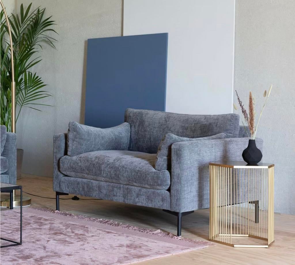 Zuiver Love Seat Antraciet - Comfortabel en Stijlvol, Ophalen, 100 tot 125 cm, Tweepersoons, Zo goed als nieuw