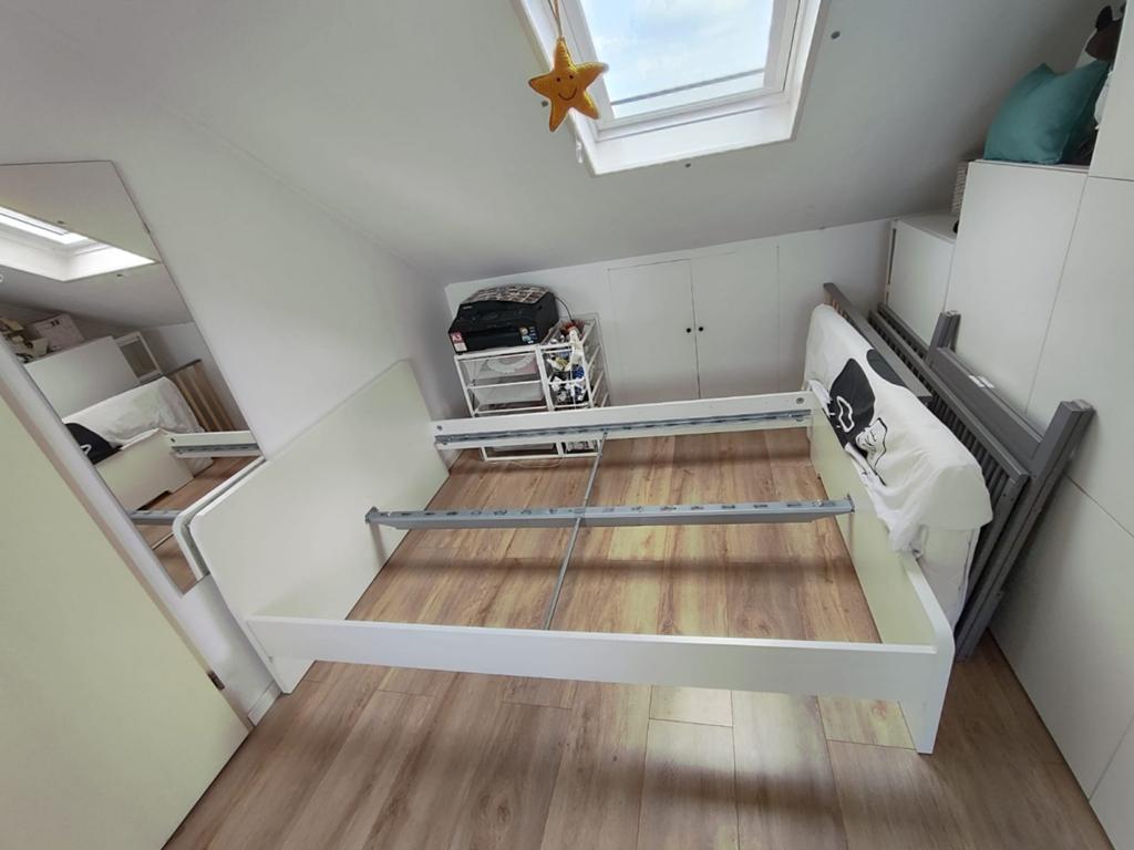 IKEA Bedframe 140x200 - Wit, Huis en Inrichting, Slaapkamer | Bedden, Gebruikt, Tweepersoons, 140 cm, 200 cm, Hout, Wit, Ophalen of Verzenden