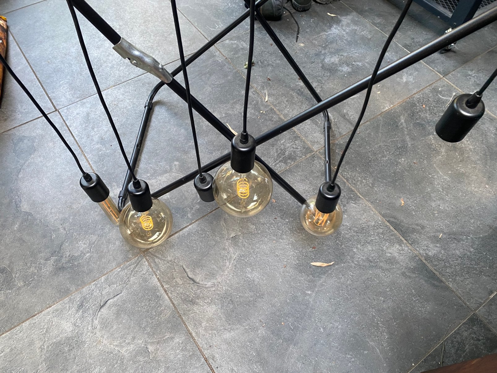 Lamp industieel met 6 lichtpunten., Ophalen, Zo goed als nieuw, Minder dan 2 meter