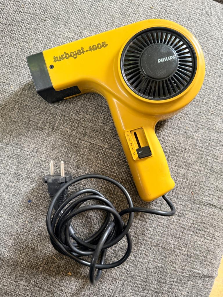 Vintage Philips Turboyet 1205 Föhn uit 1977, Sieraden, Tassen en Uiterlijk, Uiterlijk | Haarverzorging, Ophalen of Verzenden, Gebruikt