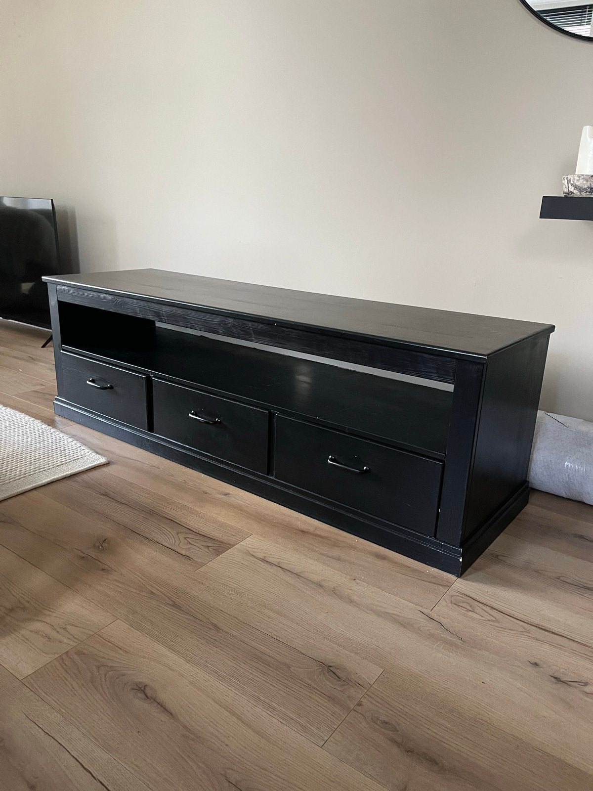 IKEA TV-meubel / kast - zwart mat, Ophalen, Gebruikt, 150 tot 200 cm, Minder dan 100 cm