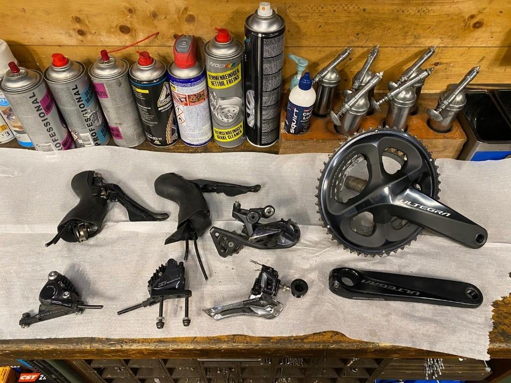Shimano Ultegra 2x11 disc groep set, Fietsen en Brommers, Fietsonderdelen, Ophalen of Verzenden, Gebruikt, Derailleur of Ketting