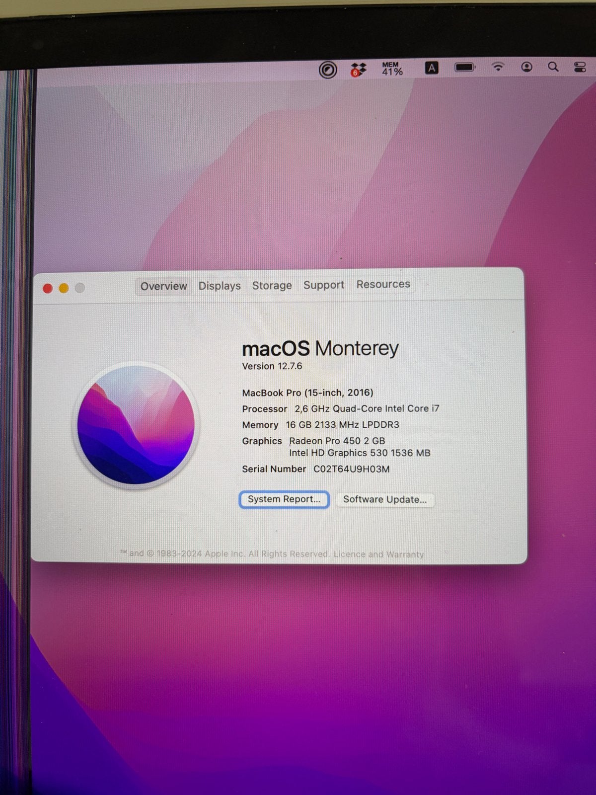 MacBook Pro 15-inch (2016) - Intel Core i7, 16GB RAM, MacBook Pro, Gebruikt, 256 GB, 2 tot 3 Ghz