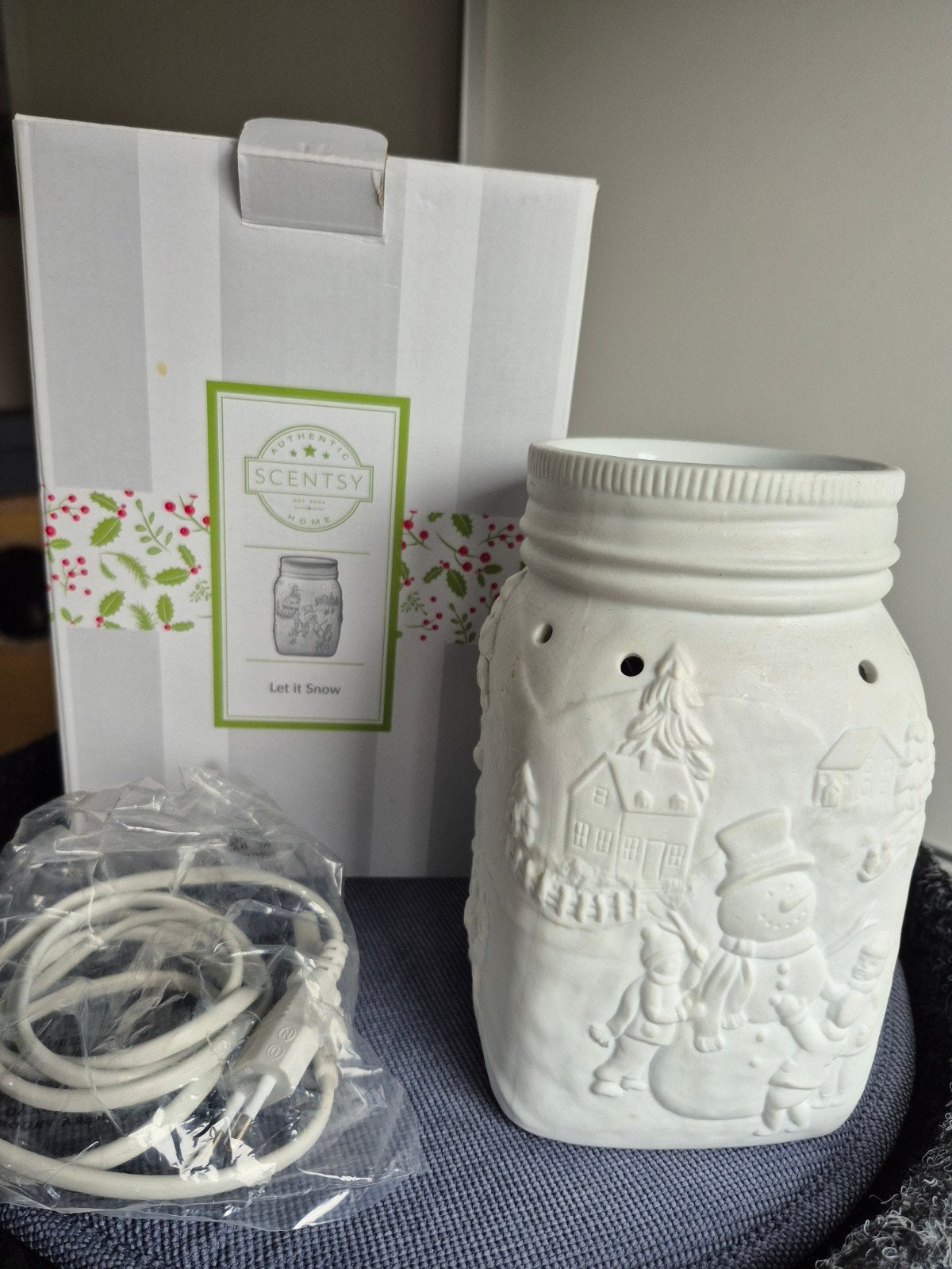 Scentsy kerst waxbrander, Ophalen of Verzenden, Gebruikt, Wit