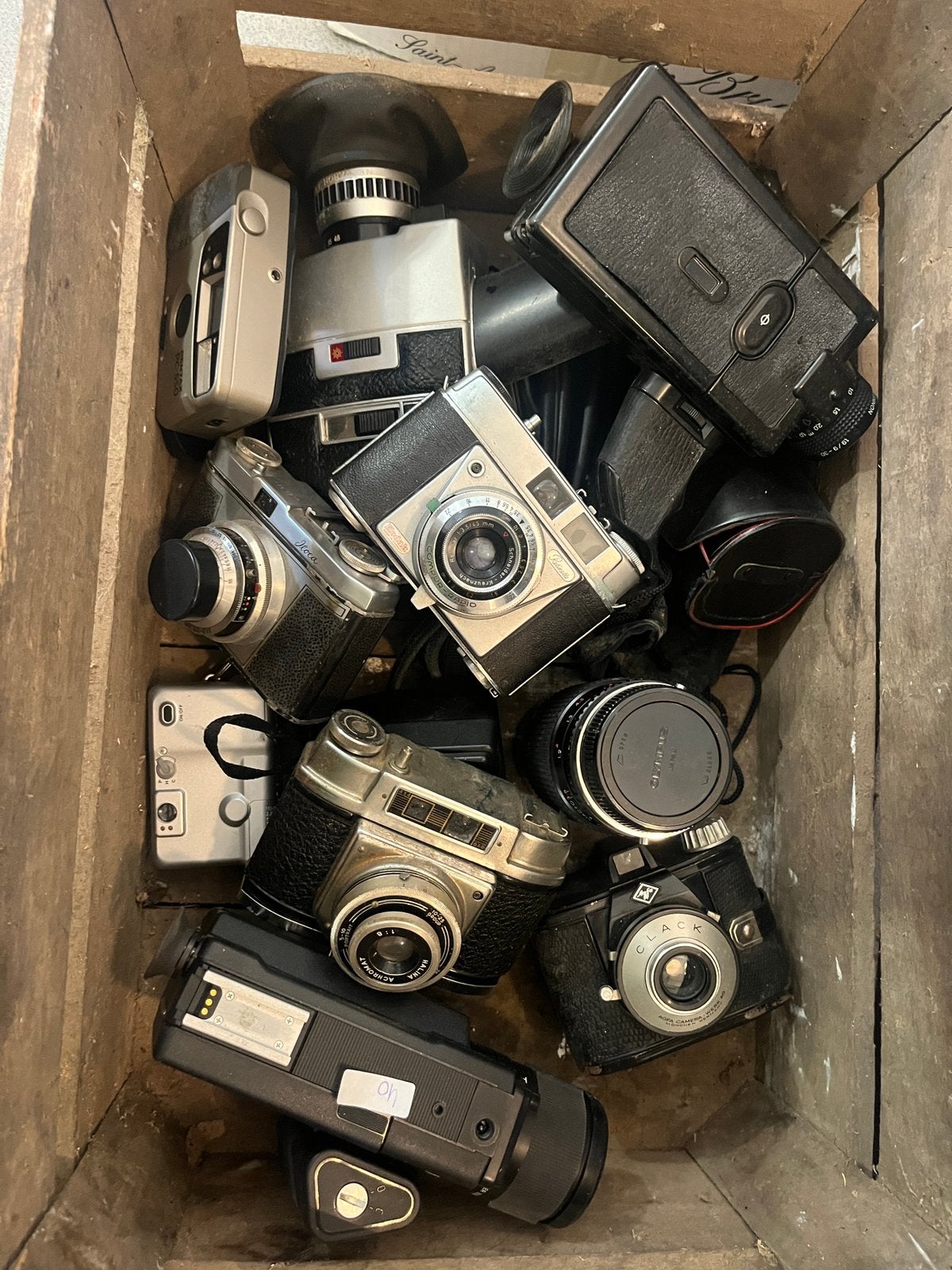 Lot vintage camera’s / lenzen en videocamera’s, Ophalen, Zo goed als nieuw, Spiegelreflex, Overige Merken