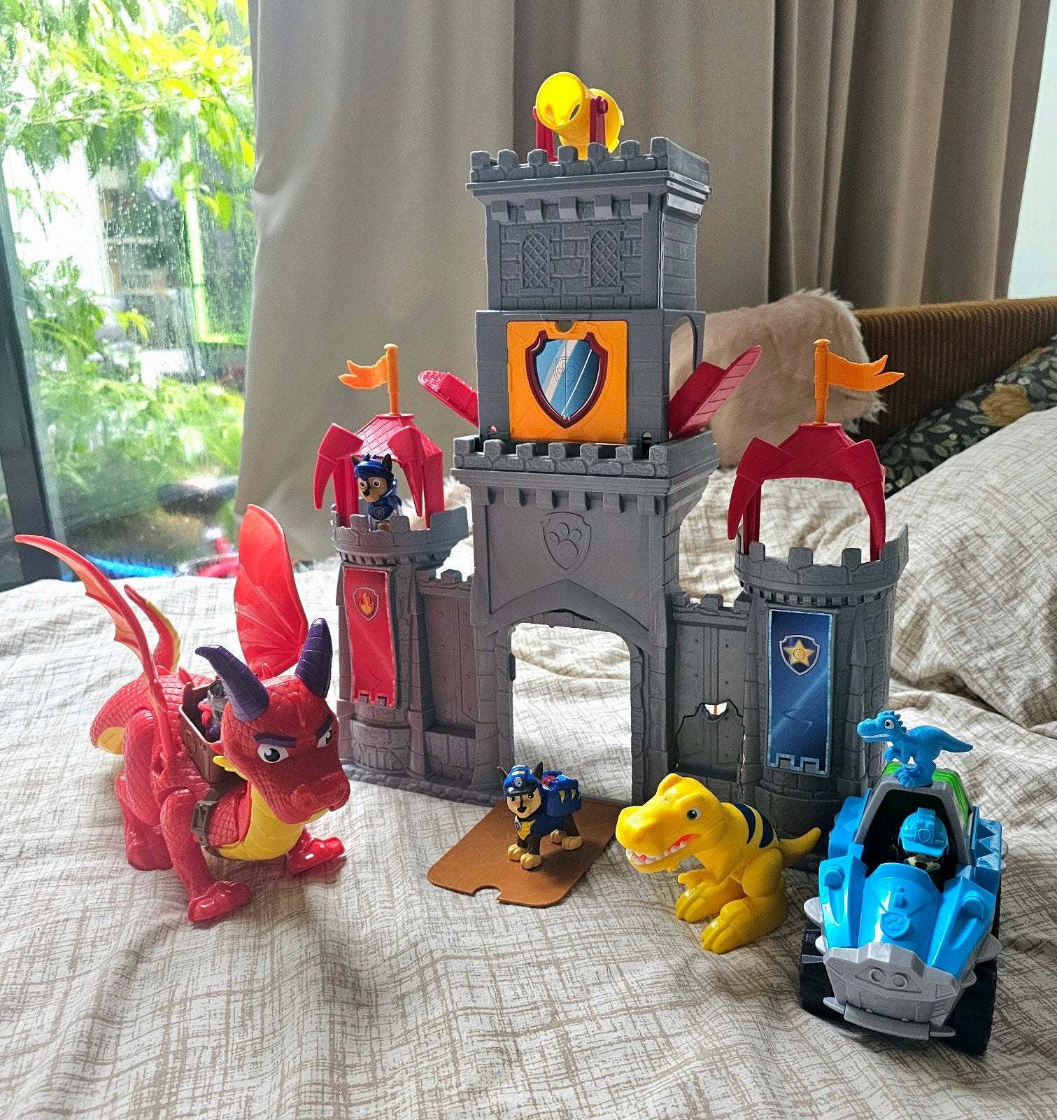 Paw Patrol Dino Rescue & Medieval Kasteel Speelset, Kinderen en Baby's, Speelgoed | Actiefiguren, Ophalen of Verzenden, Gebruikt