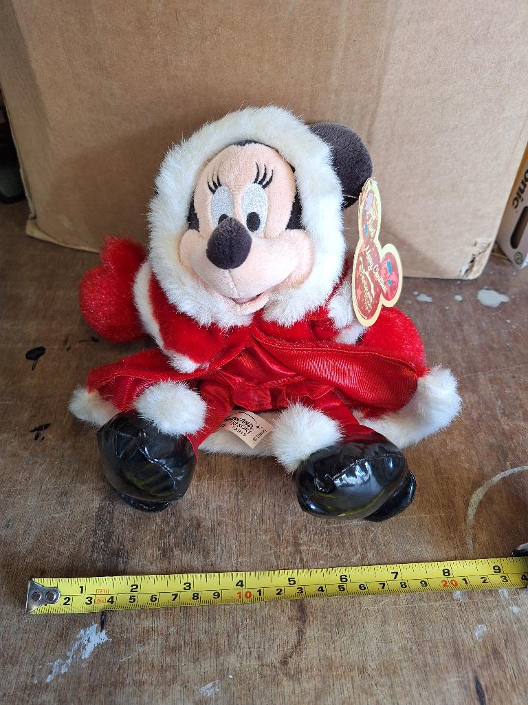 Oude Disney knuffel Minnie Mouse Disneyland Paris + kaartje, Ophalen of Verzenden, Mickey Mouse, Zo goed als nieuw, Knuffel