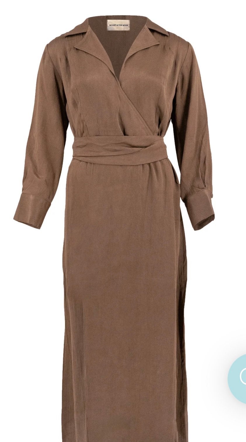 Te koop: Moost Wanted (moost & the muse) satin dress maat L, Bruin, Maat 42/44 (L), Nieuw, Ophalen of Verzenden