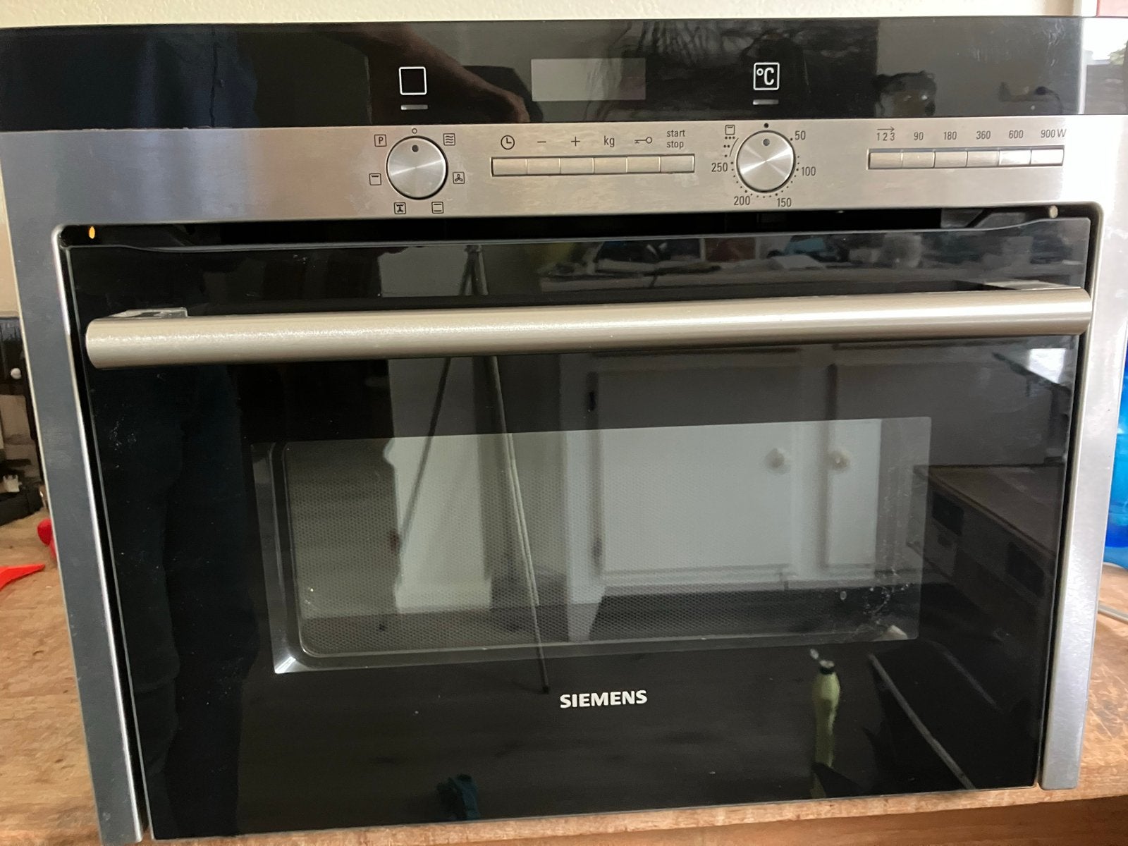Complete deur Siemens combimagnetron HB84K552N, Combimagnetron, Gebruikt, 60 cm of meer, Grill