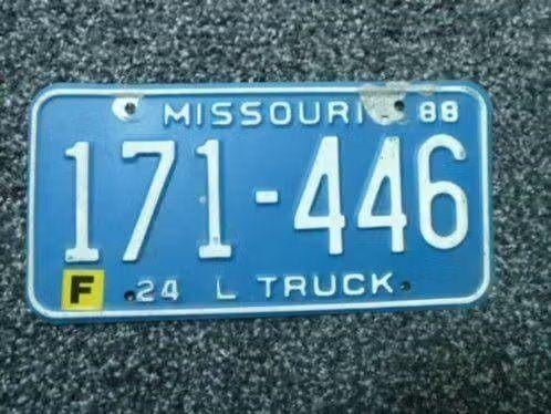 Kentekenplaat licenseplate Missouri 88 USA, Verzamelen, Automerken, Motoren en Formule 1, Gebruikt, Auto's, Verzenden