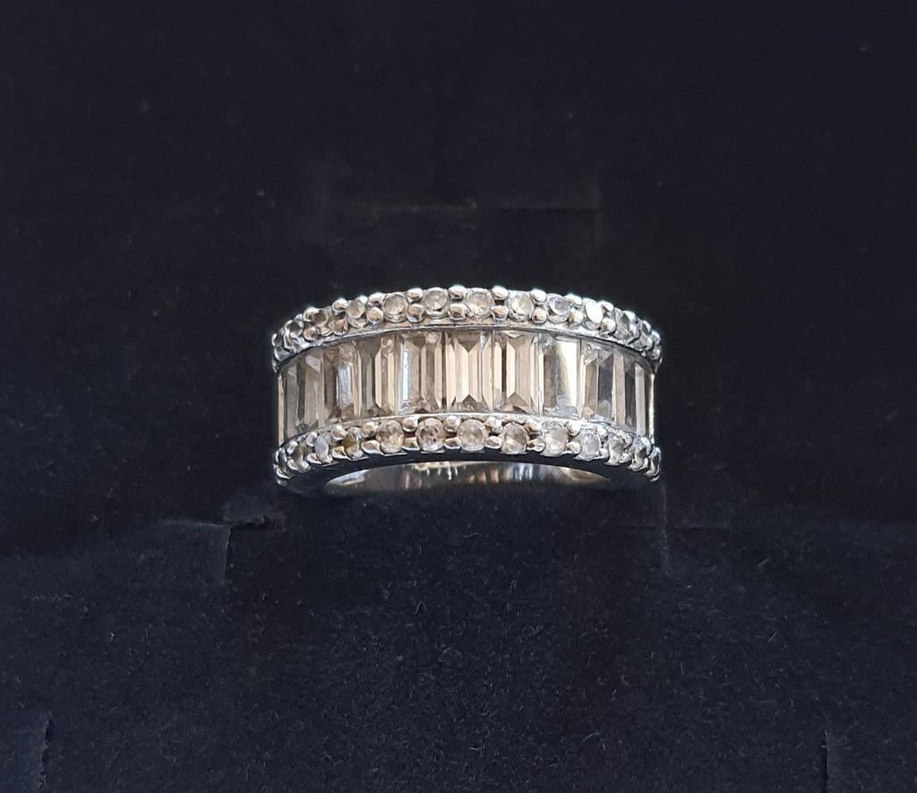 Zilveren ring van Lascono 925, Met kristal, Ophalen of Verzenden, Dame, Zilver
