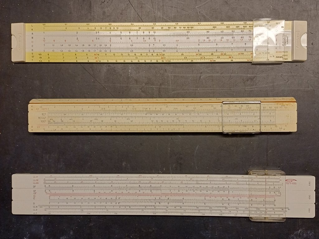 Rekenlinealen, 3 stuks, Diversen, Schoolbenodigdheden, Ophalen of Verzenden, Gebruikt