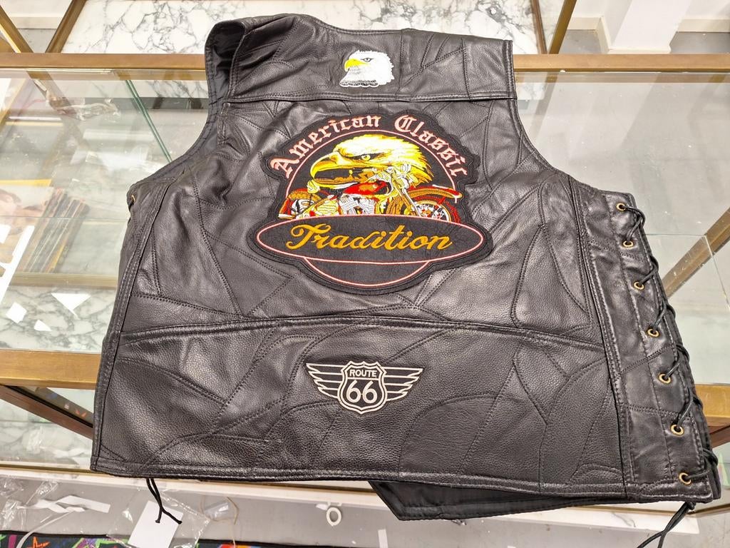 Nieuw lederen motor vest xl, Ophalen of Verzenden, Zo goed als nieuw, Maat 56/58 (XL), Zwart