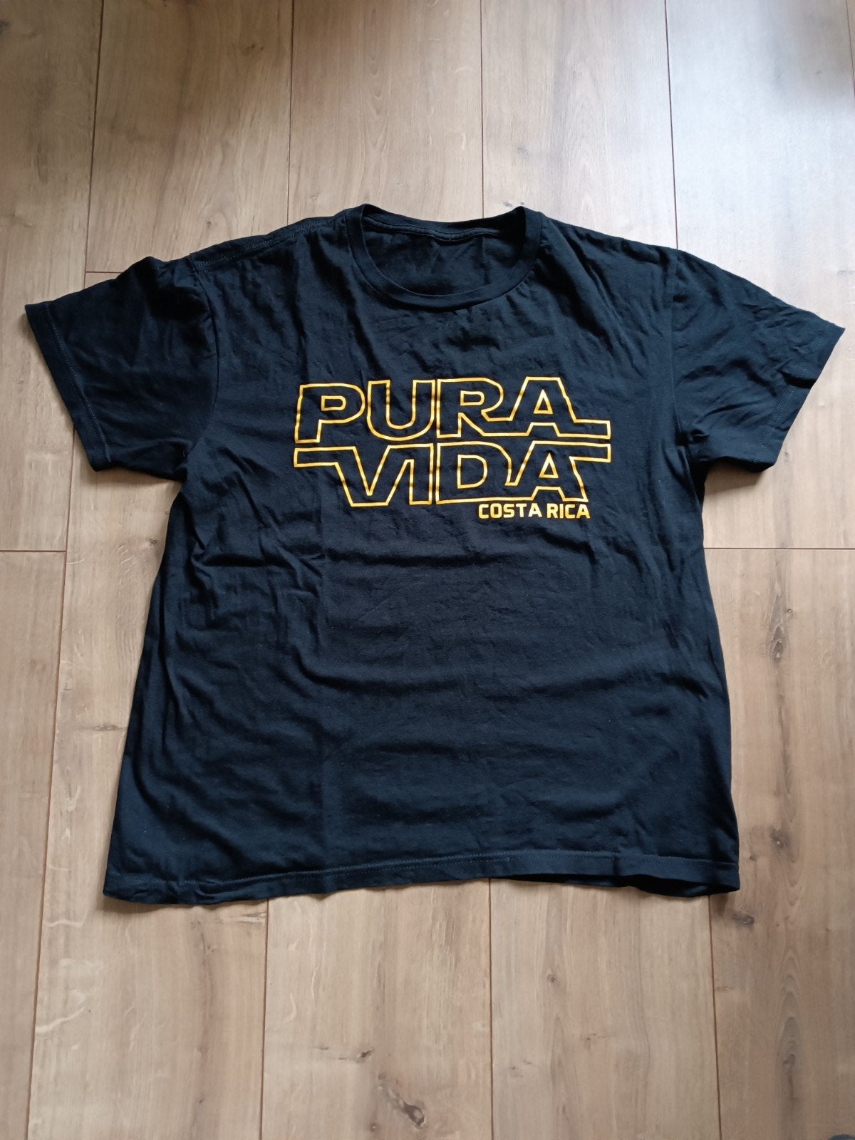 Zwart T-shirt 'Pura Vida Costa Rica' - Maat XS, Zwart, Ophalen of Verzenden, Zo goed als nieuw, Korte mouw