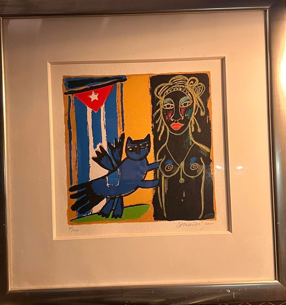 Originele zeefdruk Corneille - "Mémoire de Cuba" (2000), Antiek en Kunst, Ophalen