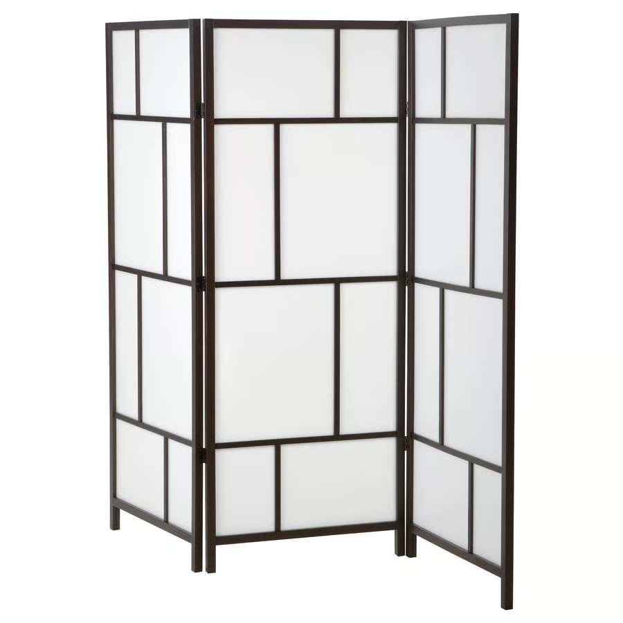 IKEA RISÖR roomdivider / kamerscherm wit-zwart 216x185 cm, Huis en Inrichting, Woonaccessoires | Kamerschermen, Ophalen, Gebruikt