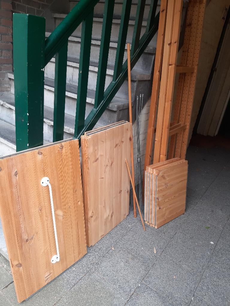 Ikea Rek, Ivar, massief grenen boekenrek, uit 4 delen,, Ophalen, Met plank(en), Gebruikt, 200 cm of meer