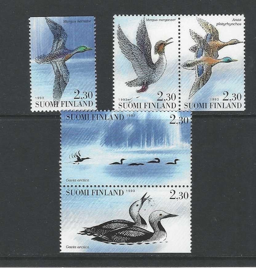 Finland 1223-1227 watervogels fauna jaar 1993 PF, Ophalen of Verzenden, Postfris, Dier of Natuur