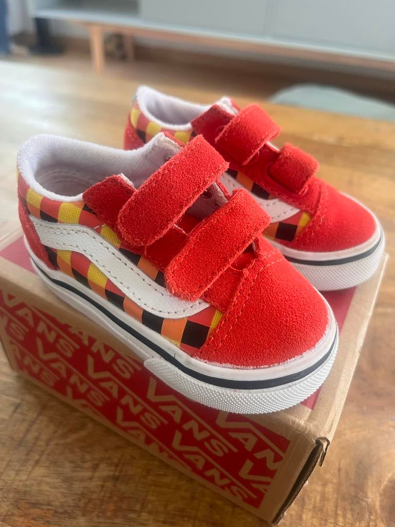 Vans Old Skool Glow Checkerboard Rood/Mul - Maat 19 Nieuw, Schoentjes, Jongetje of Meisje, Nieuw, Ophalen of Verzenden